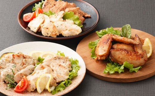 中札内田舎どり （レモンペッパー （約340g×1） ・ てり焼き （約340g×1） ・ 香草焼き （約340g×1） ・ ガーリックチーズ （約340g×1） ・ 手羽先七味焼 （約280g×1）） 5種類 味付き肉 味付き 鶏肉 お肉 肉 北海道 中札内村 冷凍 [007-0216]