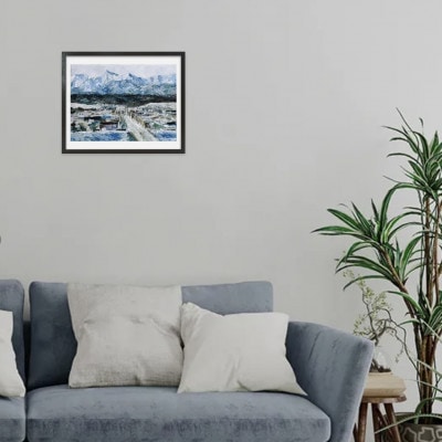 日高山脈の油彩画(複製原画)　1点