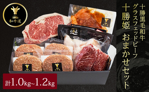 十勝姫 おまかせセット 1.0kg～1.2kg 国産 黒毛和牛 グラスフェッドビーフ【配送不可地域：離島】