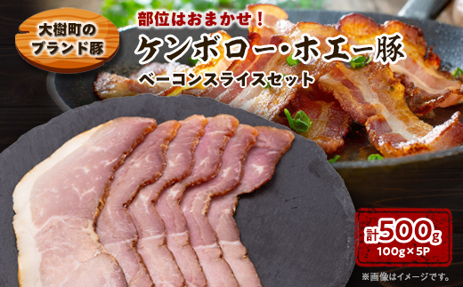 ケンボロー・ホエー豚　ベーコンスライス100g×5pセット【配送不可地域：離島】