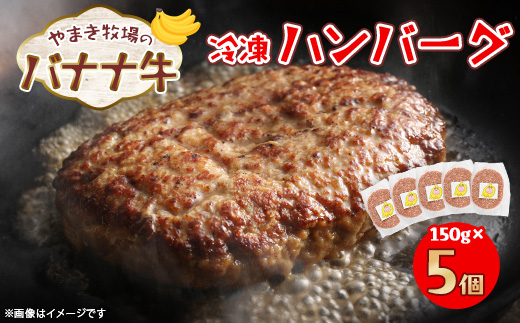冷凍ハンバーグ150g×5個 交雑牛〈北海道大樹町やまき牧場のバナナ牛〉【配送不可地域：離島】