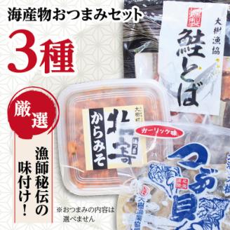 お酒がすすむ!漁師がオススメする海産物おつまみセット(3種)【AT-001】【配送不可地域：離島】