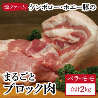 ケンボロー・ホエー豚　ブロック肉 2kgセット【CT-006】【配送不可地域：離島】