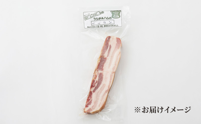 十勝の無添加豚 ベーコンブロック 1.5kg［うらがみミート］ 無塩せき 保存料・結着剤不使用【 ベーコン 肉 豚 国産 惣菜 おつまみ 料理 燻製 加工品 北海道 十勝 幕別 】