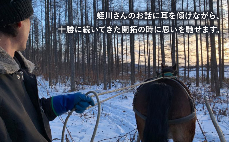 【北海道 十勝 幕別町 】十勝開拓の礎 馬そりで冬の森へ［ ペア チケット ］【 牧場 見学 ツアー 体験型 旅 旅行 イベント 冬休み 自由研究 移住 自然 放牧 ガイド 北海道 十勝 幕別 】