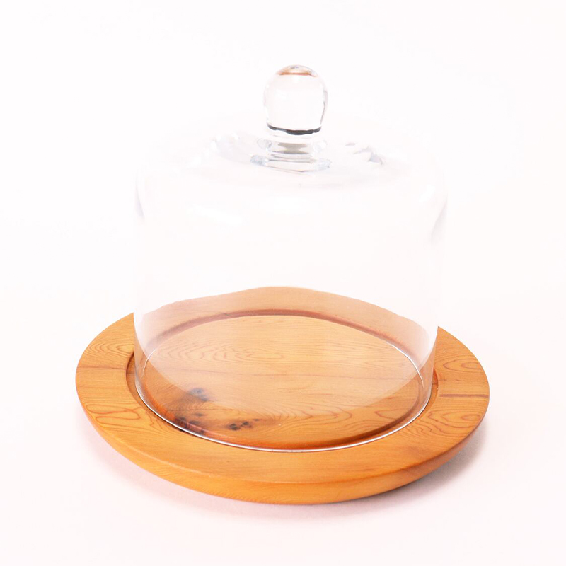 十勝の木のうつわ［天然木製］ ケーキドーム 18cm【 工芸品 食器 ガラス 北海道 十勝 幕別 】