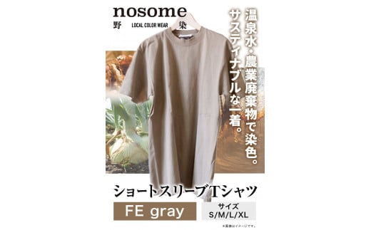 【S:サイズ】温泉水農業廃棄物で染色したショートスリーブＴシャツFEgray《90日以内に出荷予定(土日祝除く)》---hsh_nsmstfegy_90d_23_18500_s---