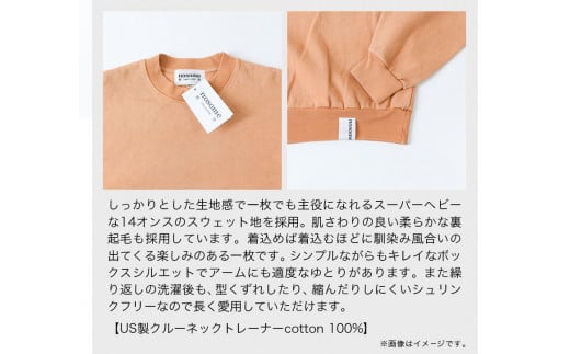 【Lサイズ】温泉水農業廃棄物で染色したクルーネックトレーナーTIpink《90日以内に出荷予定(土日祝除く)》---hsh_nsmcnttipk_90d_23_47000_l---