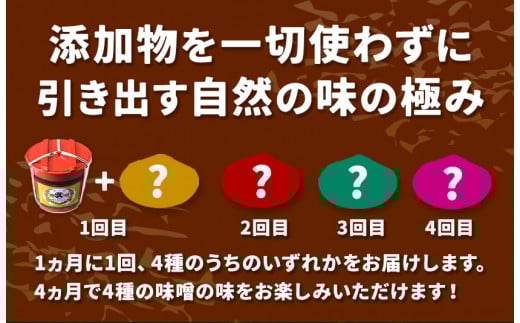 【4ヶ月定期便】十勝 醗酵食品「樽入り味噌4種」2kg 計4回お届け 《お申込み月の翌月から出荷開始》定期便 渋谷醸造株式会社 ---hsh_cszmtei_22_61500_mo4num1---