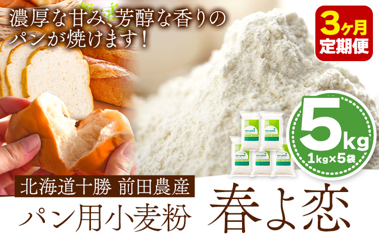 3ヶ月定期便 北海道十勝前田農産パン用小麦粉「春よ恋」5kg【3ヶ月】有限会社 十勝太陽ファーム 《お申込み月の翌月から出荷開始》送料無料 北海道 本別町---hsh_tmhhtei_22_45000_mo3num1---