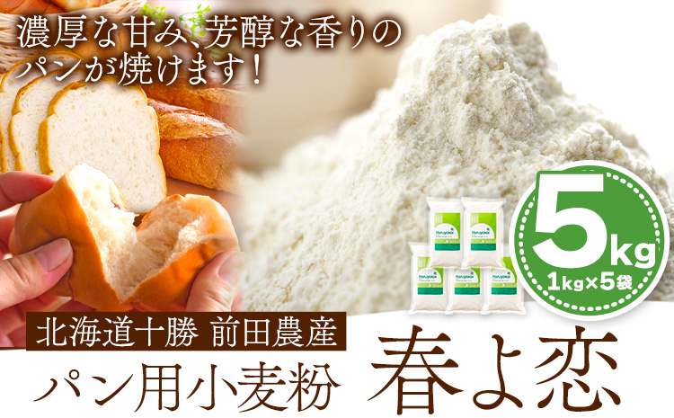 北海道十勝 前田農産パン用小麦粉「春よ恋」5kg(1kg×5袋) 有限会社 十勝太陽ファーム《60日以内に出荷予定(土日祝除く)》---hsh_tmpkmhh_60d_23_15500_5kg---