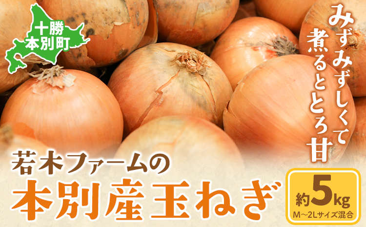 玉ねぎ たまねぎ 玉葱 約5kg サイズ混合[12月上旬から4月下旬より順次出荷]若木ファーム 送料無料 北海道 本別町 北海道 十勝 本別町産 オニオン シチュー ポトフ スープ 炒め物 野菜---hsh_wakon_p124_24_5500_5kg---