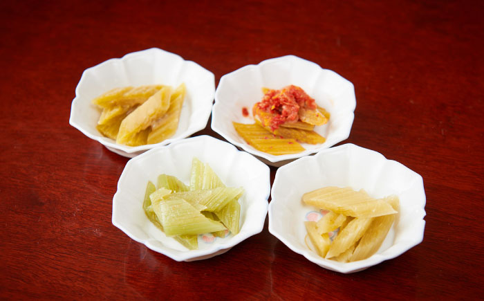 ラワンぶき漬物 4種セット（醤油・味噌・梅・キムチ）各100g《足寄町》【NPO法人あしょろ観光協会】 [BEAE007]