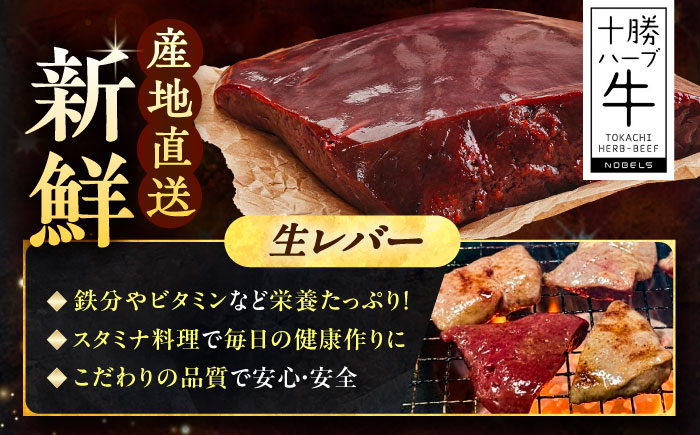 北海道 十勝 ハーブ牛 牛肉 生レバー ブロック 400g（200g×2） 《足寄町》【株式会社ノベルズ食品】 [BEAQ018] 200g×2パック
