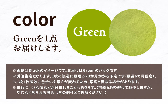 【1点もの】羊のくるくるバッグ（緑）　《足寄町》【石田めん羊牧場】[BEAD007]