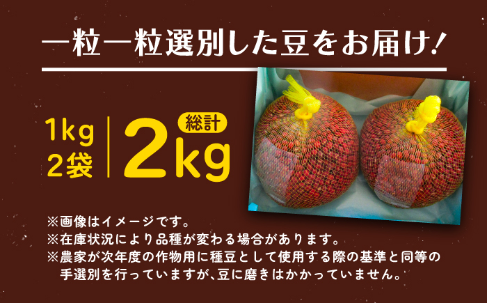 【R7年度産新豆 受付中】北海道 あしょろの大納言小豆 1kg×2袋《足寄町》【党崎農場】[BEAA016]