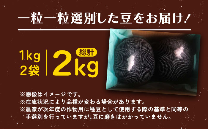 【R7年度産新豆 受付中】北海道 あしょろの黒大豆 1kg×2袋《足寄町》【党崎農場】[BEAA020]