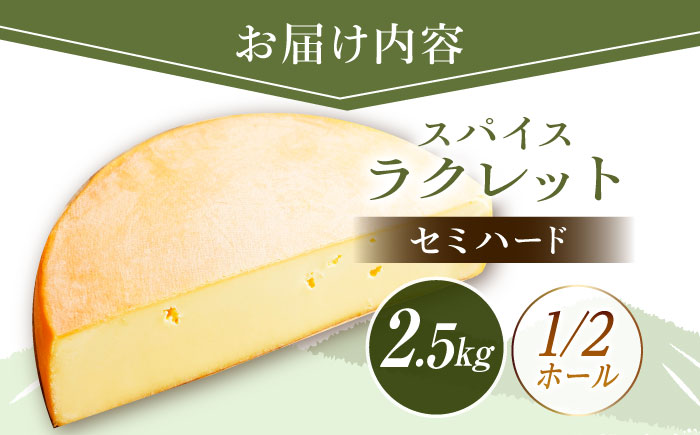 ＼TVで話題／北海道 スパイスラクレット 1/2ホール（2.5kg）《足寄町》【しあわせチーズ工房】 [BEAK033]