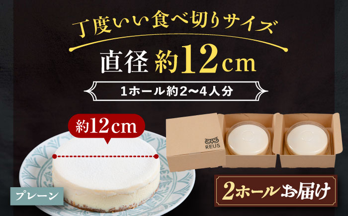 十勝の素材にこだわったレウス チーズケーキ「プレーン」12cm×2ホール《足寄町》【株式会社ASCOM】 [BEAP002]