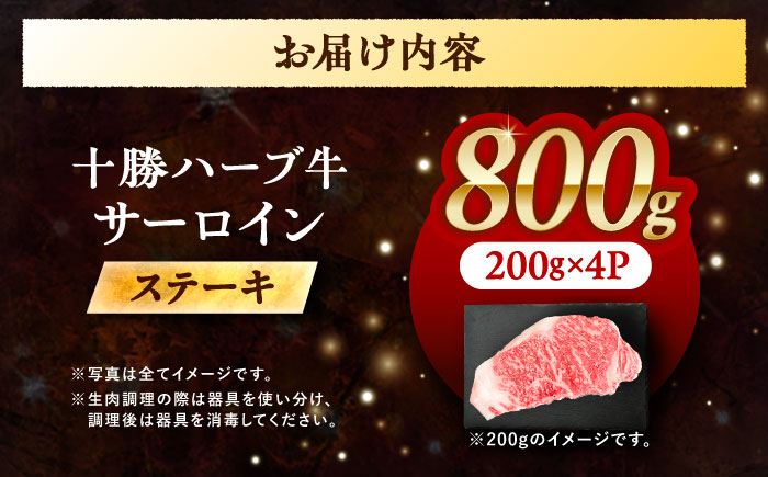 北海道 十勝 ハーブ牛  サーロインステーキ 800g （200g×4） 《足寄町》【株式会社ノベルズ食品】 [BEAQ049] 200g×4パック