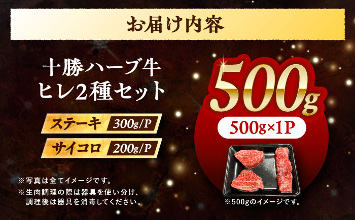 北海道 十勝 ハーブ牛 ヒレステーキ セット 500g （ミニステーキ300g+コロコロステーキ200g） 《足寄町》【株式会社ノベルズ食品】 [BEAQ059]