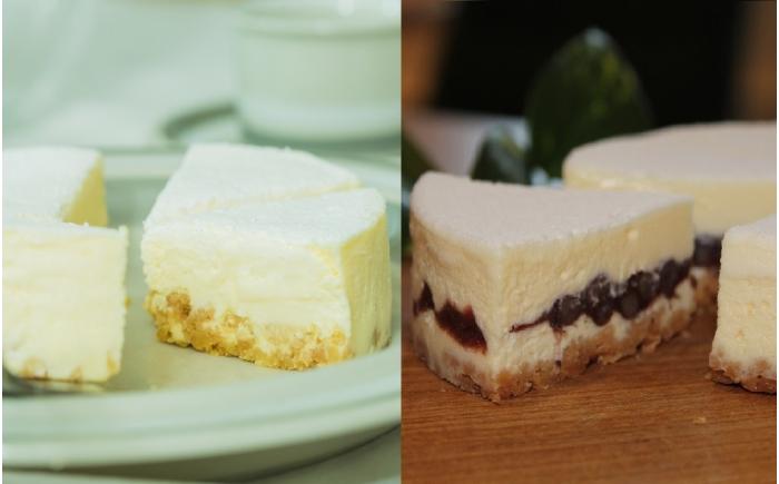 十勝の素材にこだわったレウス チーズケーキ「プレーン・あずき」12cm×各1ホール《足寄町》【株式会社ASCOM】 [BEAP005]
