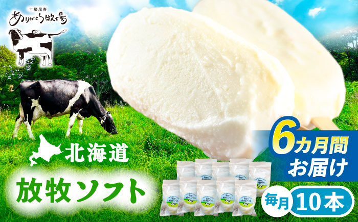 ＼TVで話題／6回定期便 北海道 朝搾り 放牧ソフト 80ml×10本　《足寄町》【ありがとう牧場】 アイス [BEAH014]