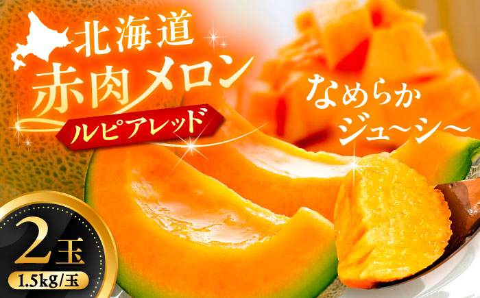 【先行予約】 北海道十勝 あしょろ銀河メロン ルピアレッド 1.5kg×2玉（赤肉）【7月下旬以降発送】《足寄町》【郊南ハウス組合】[BEAO001]
