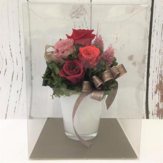 プリザーブドフラワー アレンジメント 赤色のバラ＜老舗の花屋さんの手づくり/ギフト用＞