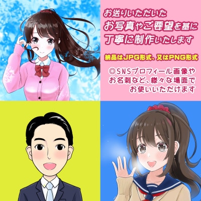 デジタル SNS 用オリジナル似顔絵をつくります Mナオキ オリジナル作品