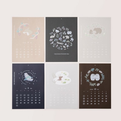 [磯 優子/Yuko Iso]オリジナルデザイン 版画カレンダー(A4サイズ)×1枚