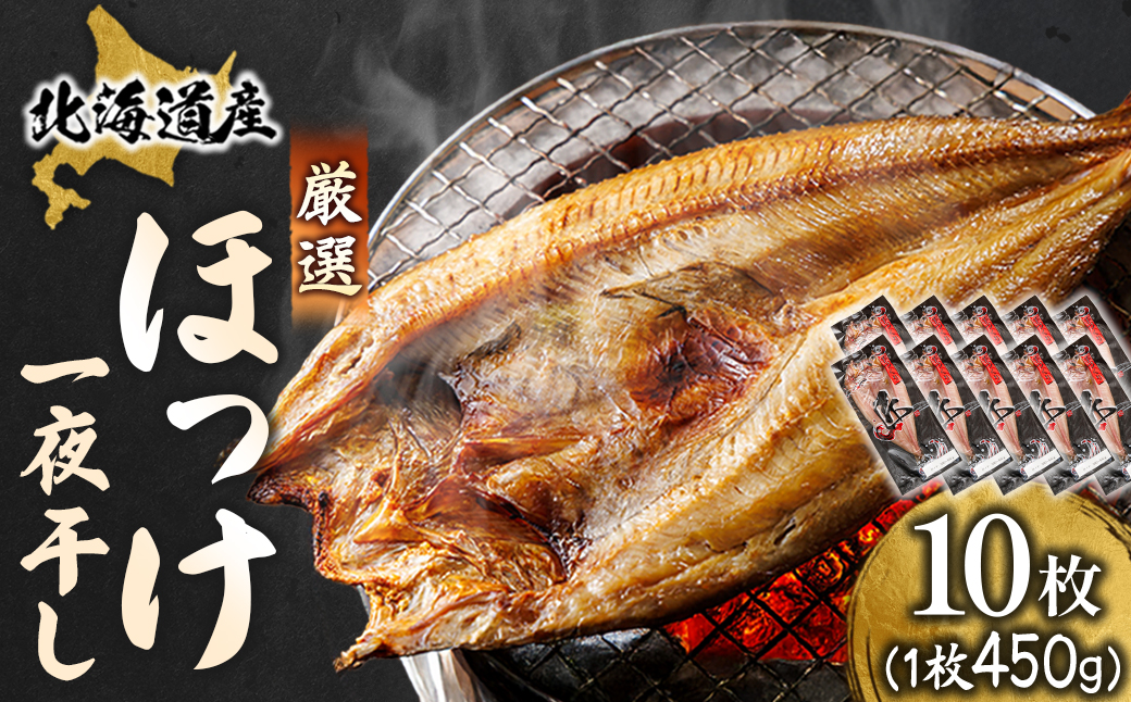 北海道産ほっけ一夜干し(450～499g)×10枚【配送不可地域：離島】