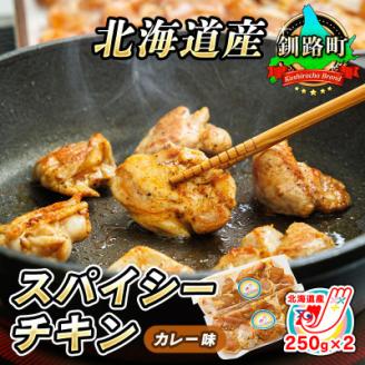 【12/21まで年内発送】スパイシーチキン カレー味 250g×2パック 北海道産 鶏肉使用【配送不可地域：離島】