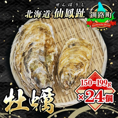 【2026年発送】北海道 仙鳳趾名産 牡蠣 150～199g×24個+かきナイフ付 K3-4【配送不可地域：離島・沖縄県・信越、北陸・東海・近畿・中国・四国・九州】