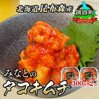 【毎月定期便】みなとのタコキムチ＜北海道釧路町 昆布森産タコ使用＞ 300g×2パック　全6回【配送不可地域：離島】