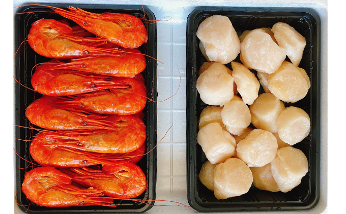 大ぶり北海しまえび（350g）とぷりぷりホタテ貝柱（450g）【冷凍】 えび エビ 海老 ほたて 帆立 玉冷 魚介類 魚介