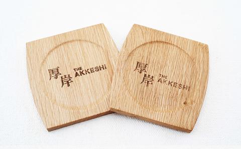 樽型コースター 2枚　ミズナラ