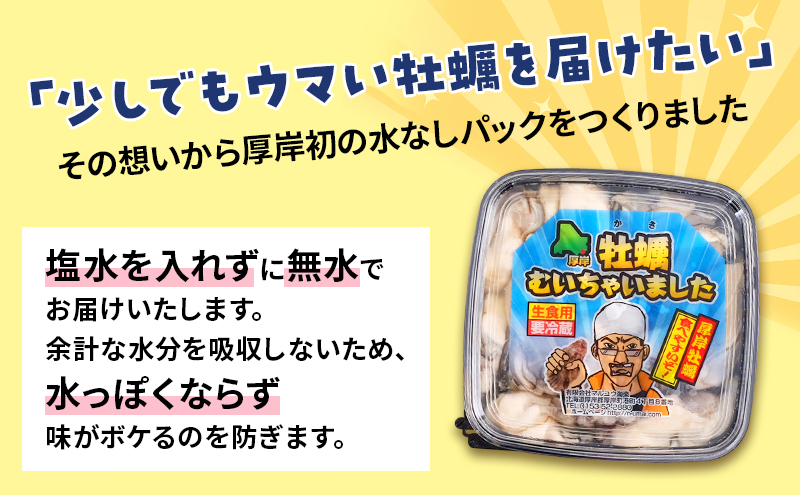 牡蠣 北海道厚岸産 牡蠣むいちゃいました！ 生食用 500g×1 むき身