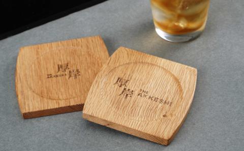 樽型コースター 2枚　ミズナラ