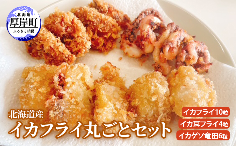 北海道産イカフライ丸ごとセット (イカフライ 10粒 イカ耳フライ 4粒 イカゲソ 竜田 6粒 )  イカ 揚げ物 冷凍