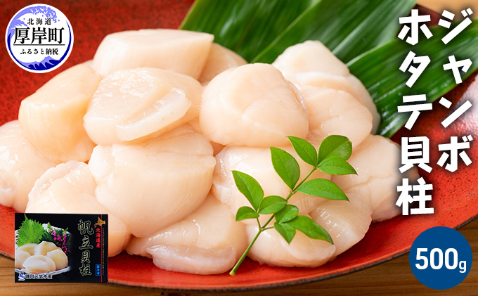 ジャンボホタテ貝柱 500g (12玉前後) 北海道 帆立 ホタテ ほたて 貝柱 ホタテ貝柱 玉冷 魚貝類