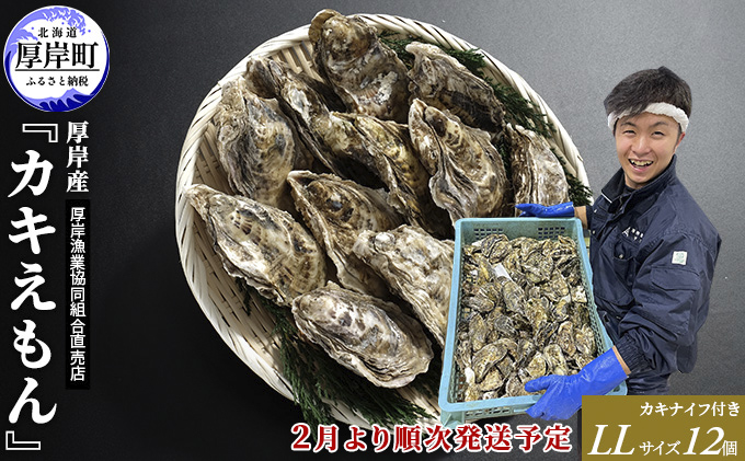 2025年2月発送 厚岸産 ブランドかき カキえもん LLサイズ　[№5863-0959]