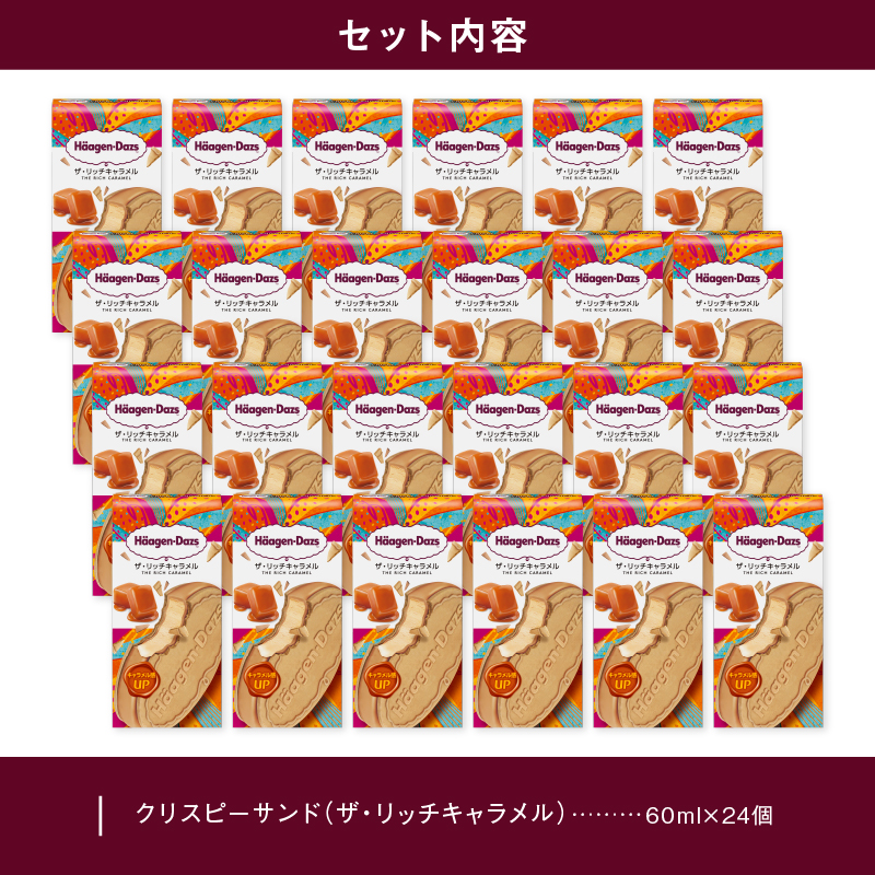 ハーゲンダッツ『クリスピーサンド24個セット（ザ・リッチキャラメル味）』アイスクリーム アイス スイーツ デザート_H0016-014