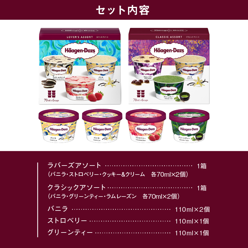 ハーゲンダッツ バラエティセット(アソート＆ミニカップ) アイス スイーツ デザート お取り寄せ 詰め合わせ 人気 おやつ ご褒美 贅沢 乳製品 冷凍 北海道 浜中町 送料無料_H0026-026-n