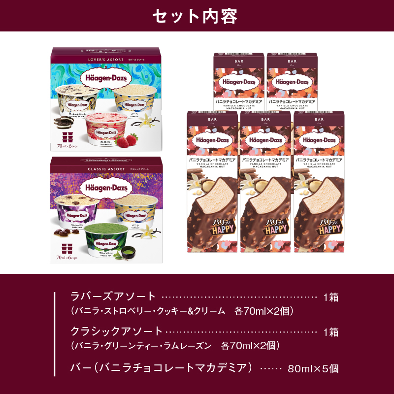 ハーゲンダッツバラエティセット(アソート＆バー5本) アイス スイーツ デザート ミルクアイス アイスクリーム アイススイーツ お取り寄せ 詰め合わせ 人気  おやつ ご褒美_H0026-028-n