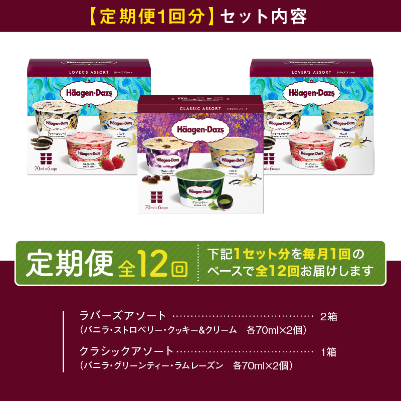 ＜全12回定期便・連続＞ハーゲンダッツ『アソートボックス3箱セット(合計36箱)』アイスクリーム アイス スイーツ デザート_H0016-149
