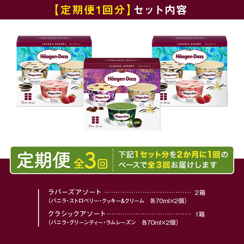 ＜全3回定期便・隔月＞ハーゲンダッツ『アソートボックス3箱セット(合計9箱)』アイスクリーム アイス スイーツ デザート_H0026-056-n
