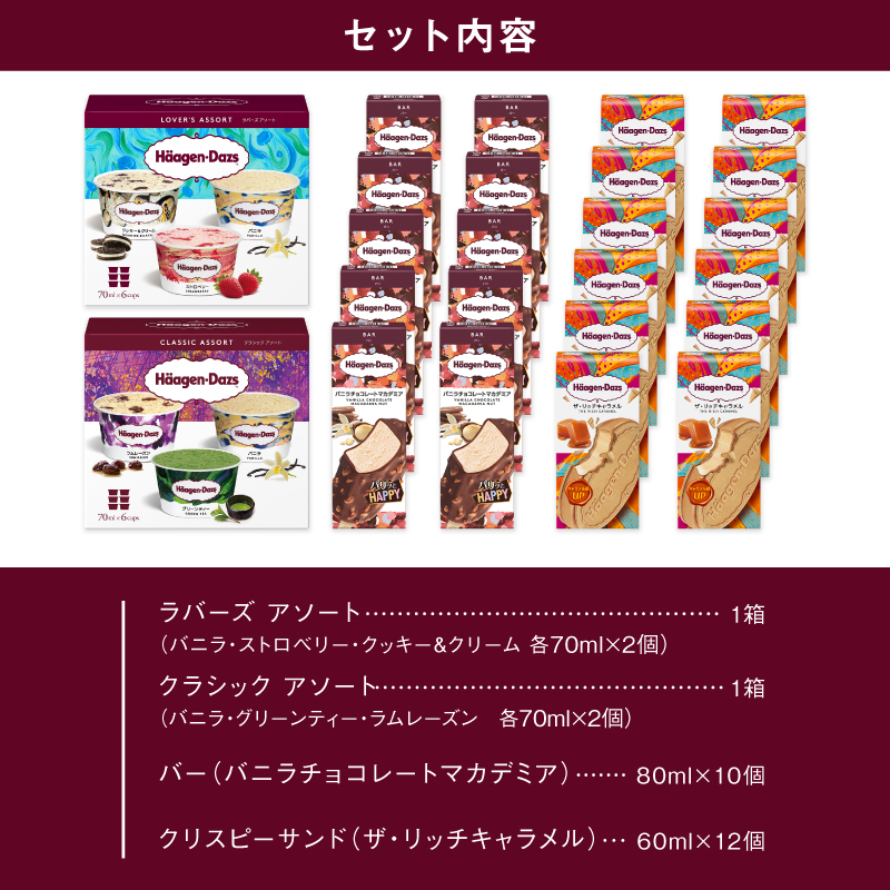 【令和8年1月発送】ボリューム満点!!ハーゲンダッツ 3種の贅沢ギフト(クリスピー・バー・アソートボックス) アイス アイスクリーム あいす スイーツ デザート _H0026-068-1