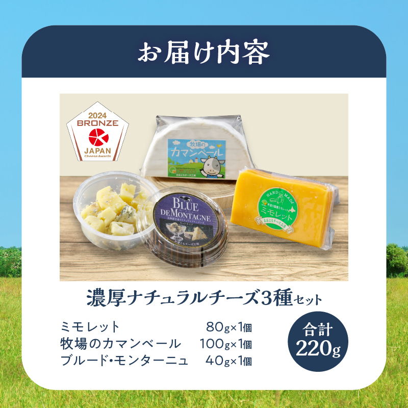 【おおともチーズ工房】《ワインとの相性抜群!!》濃厚ナチュラルチーズ3種セット_H0003-016