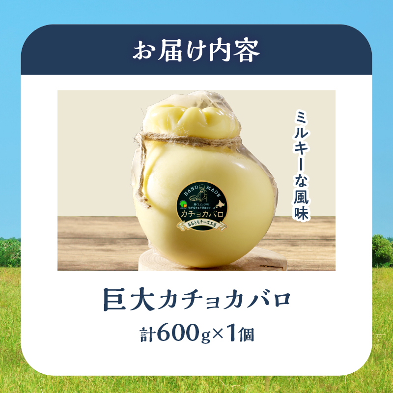 【おおともチーズ工房】《なまらでかい!!》ミルキーな風味の巨大カチョカバロ(計600g)_H0003-028